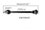 Cv Axle Assembly-extreme Weather Unit Tpe Boot Equipped Protech VW10543T. Fixed Price $260.56.