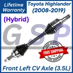 Gsp Oem Front Left Cv Axle For 2008-2019 Toyota Highlander, Lifetime Warranty.. Fixed Price $110.99.