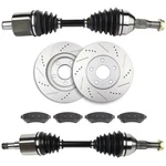 Front Cv Axle Brake Pads & Discs Rotors For Oldsmobile Intrigue 3.8L 1998-1999. Fixed Price $208.06.
